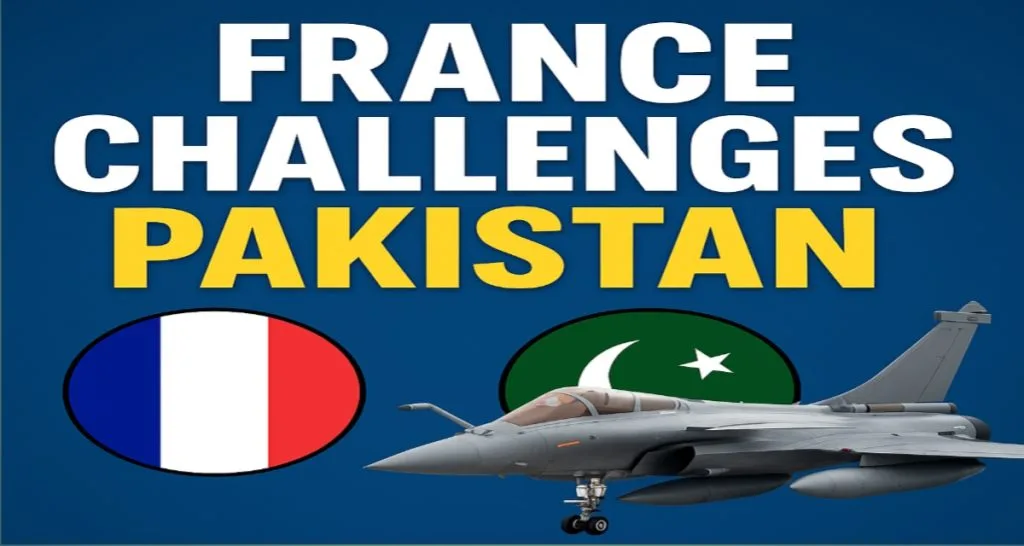 Thumbnail showing French Rafale jet with France and Pakistan flags, titled "France Challenges Pakistan